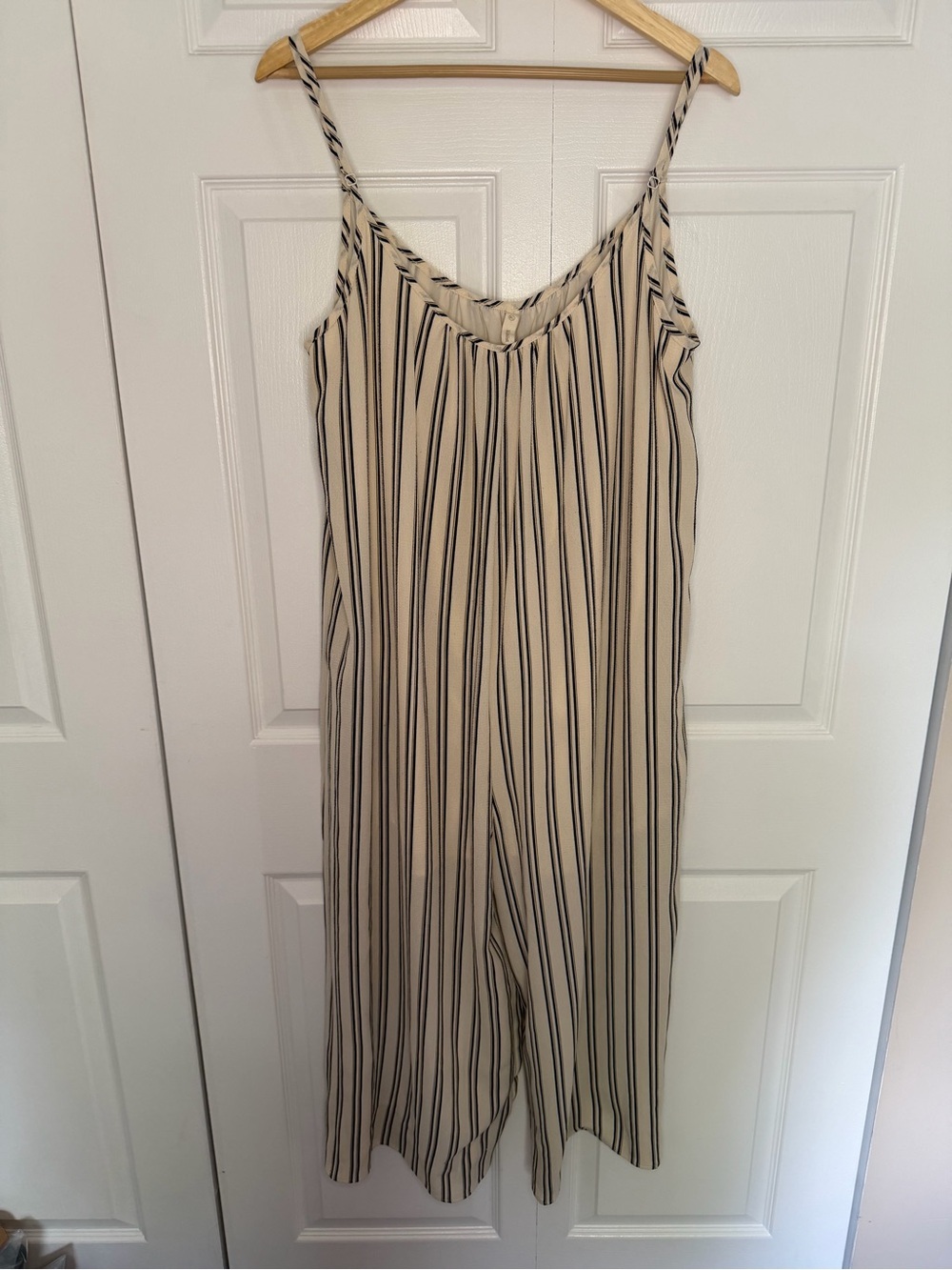 Wishlist Striped Crop Wide Leg Jumpsuit Womens Size M/L Summer Beach Festival